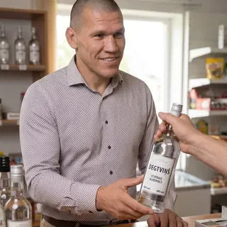 Kudrins saņem degvīna pudeli